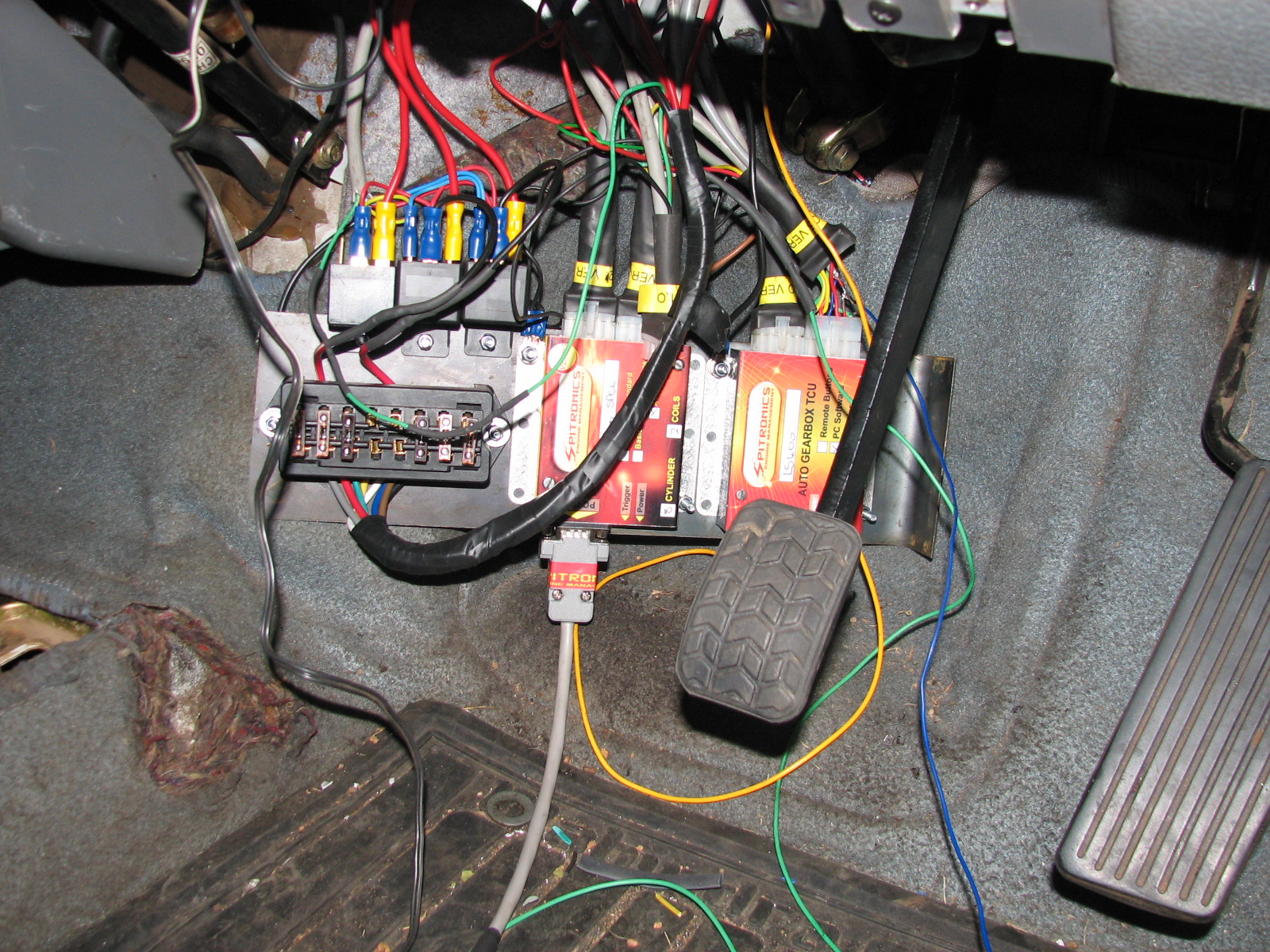 ECU & TCU wiring comming together in the vehicle